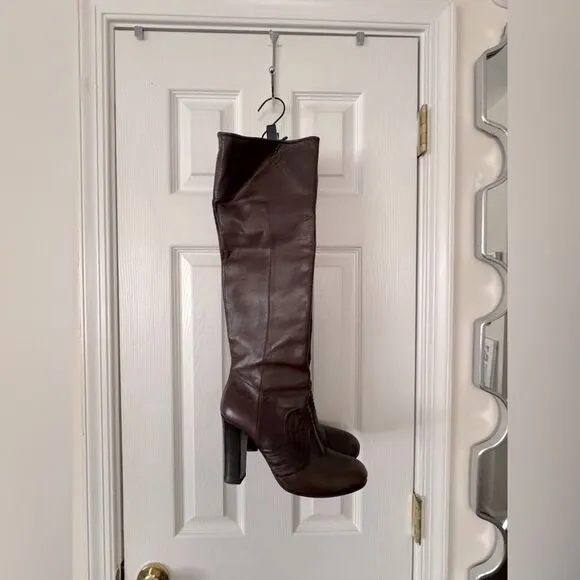 VTG Miss Sixty Brown Leather Tall Boots Size 39/8