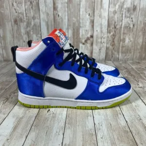 W Nike‎ Dunk High Blue Satin White Black Green Pink DV2185-100 Women's 8