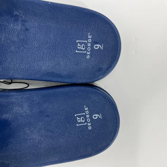 Walmart Logo Flip Flop Slide Sandals Mens Size 9 George RARE White Blue New