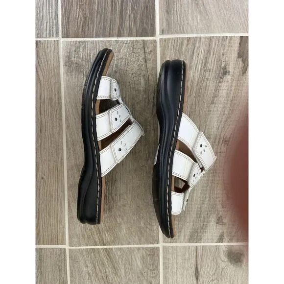 White Clark’s Strappy Sandals Ultimate Comfort Adjustable Leisa Spring New In Bx