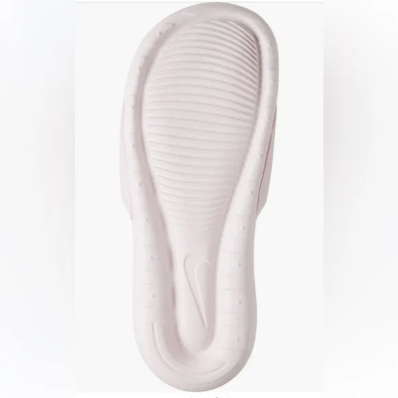 WMNS NIKE VICTOR ONE SLIDES ALL BLACKS BARELY ROSE PINK METALLIC SILVER