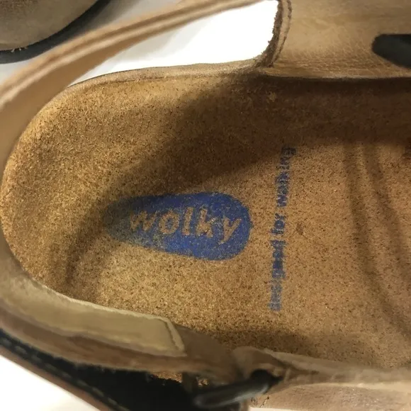 Wolky Kite Beach Cartago Tan Leather Sandals size 39 EU 8-8.5 US
