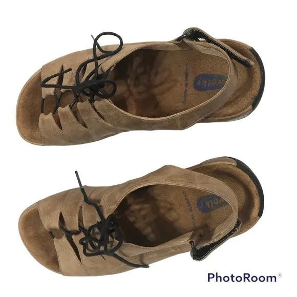 Wolky Kite Beach Cartago Tan Leather Sandals size 39 EU 8-8.5 US