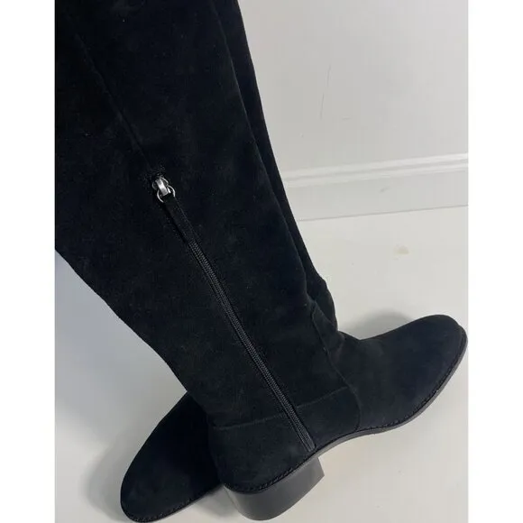 Womens DELMAN Black Suede Over the Knee Designer Boots Size 8 $598 Lace Up