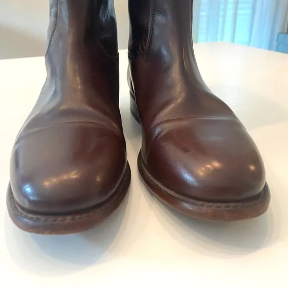 Women's Frye Brown Leather Abigail Zip Short Boots US Size‎ 8 M 8M 3475164