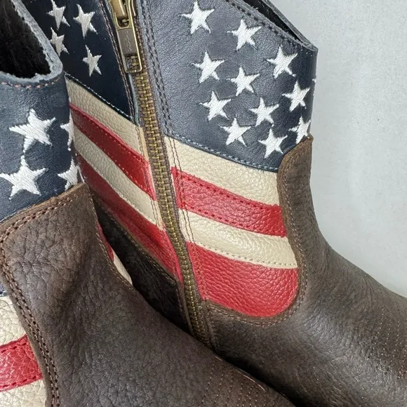 Womens JB Dillon USA Cowboy Boots Leather American Flag size B.