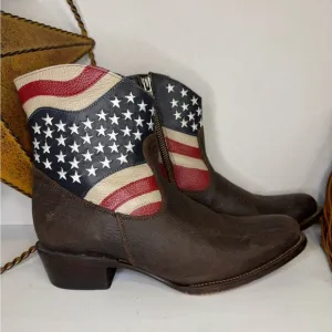 Womens JB Dillon USA Cowboy Boots Leather American Flag size B.