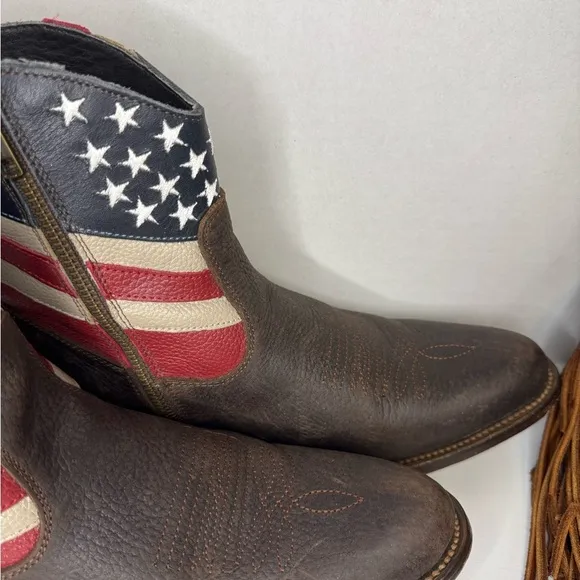 Womens JB Dillon USA Cowboy Boots Leather American Flag size B.