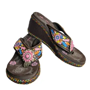 Women's Montana West Brown Platform Flip Flops Sandals Size 11