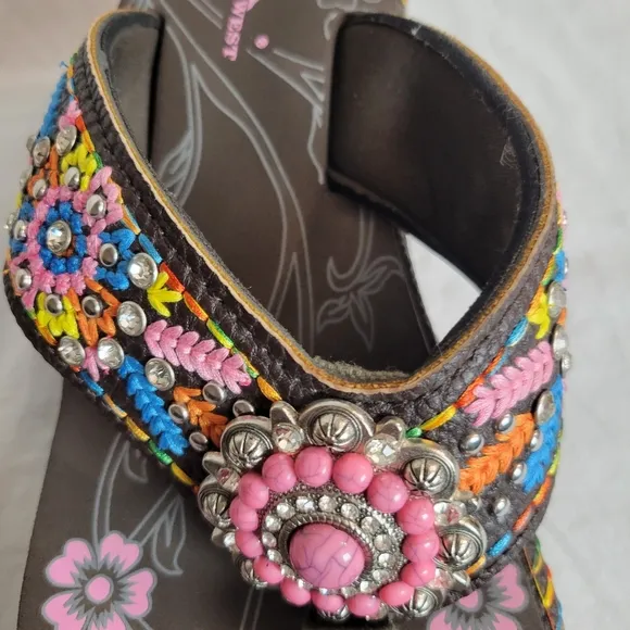 Women's Montana West Brown Platform Flip Flops Sandals Size 11
