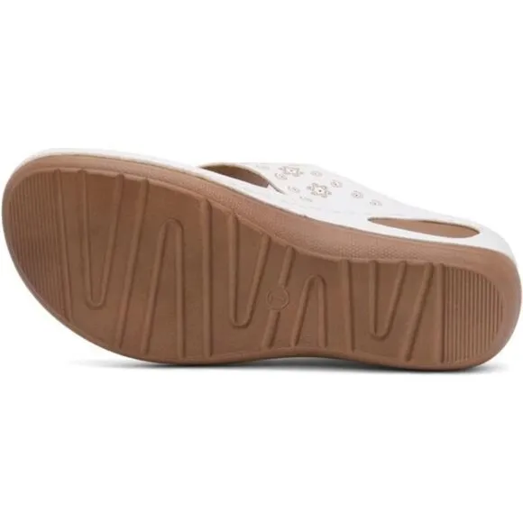 Womens Open Toe Platform Wedge Sandals - Cushioned Footbed Flip Flops for Summer