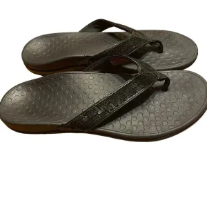 Women's Size 9 Vionic Tide Rhinestone Black Sandals Flip Flops Slides Orthopedic