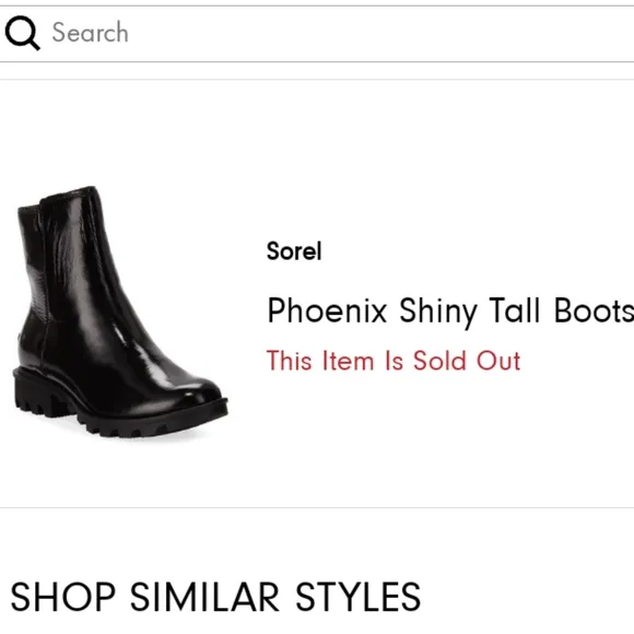 Women's Sorel Black Phoenix Shiny Tall Boot Size 8.5