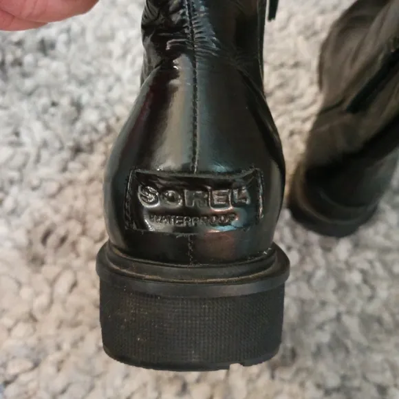 Women's Sorel Black Phoenix Shiny Tall Boot Size 8.5