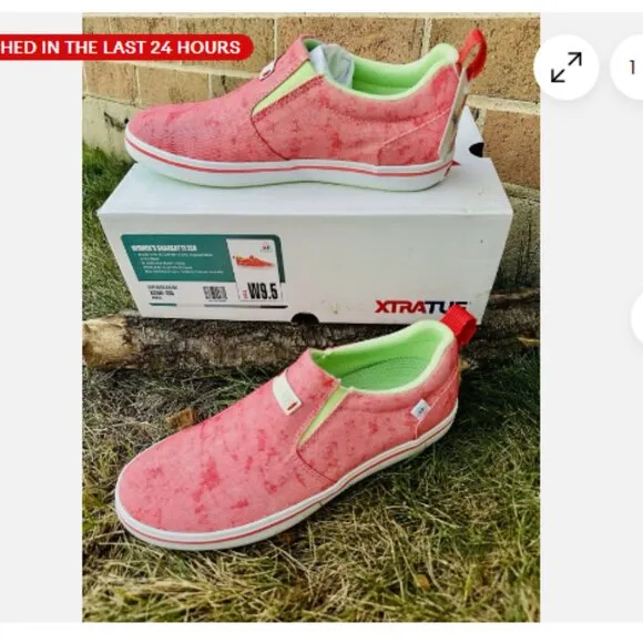 XTRATUF Sharkbyte Eco Deck Pink Coral Shoes XSWR-400 Women's Size 9.5