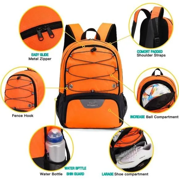 Youth Soccer Bag-Soccer Backpack &amp; &amp; Backpack with Ball Compartment