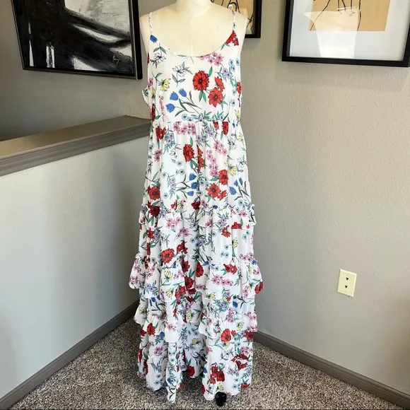 YUMI KIM ivory St. Martin floral tiered ruffle chiffon maxi