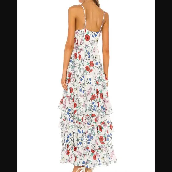 YUMI KIM ivory St. Martin floral tiered ruffle chiffon maxi