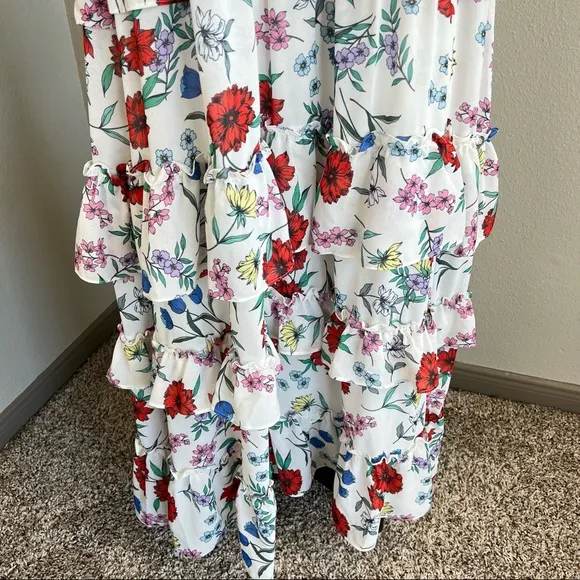 YUMI KIM ivory St. Martin floral tiered ruffle chiffon maxi
