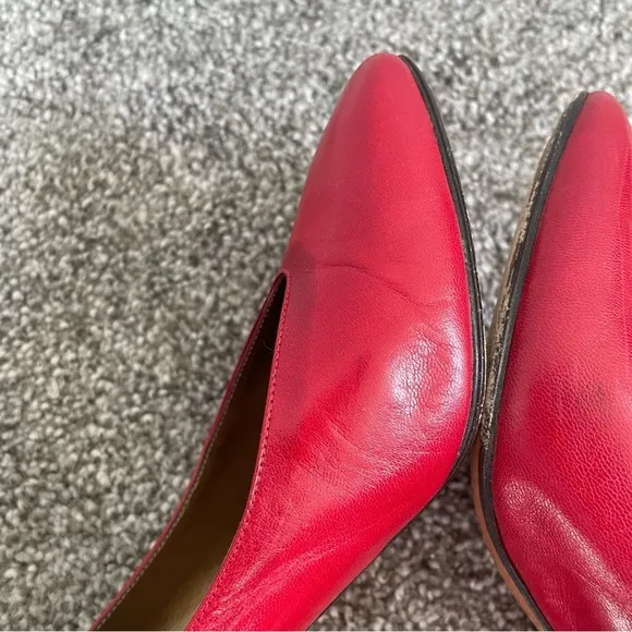 Yves Saint Laurent YSL Vintage Heels Women’s Size 8 M Red Leather Classic Pumps