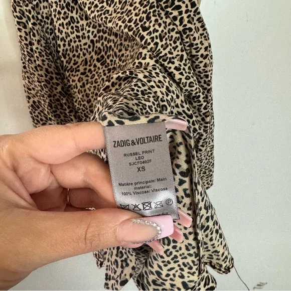 Zadig &amp; Voltaire Russel leopard print short sleeve dress