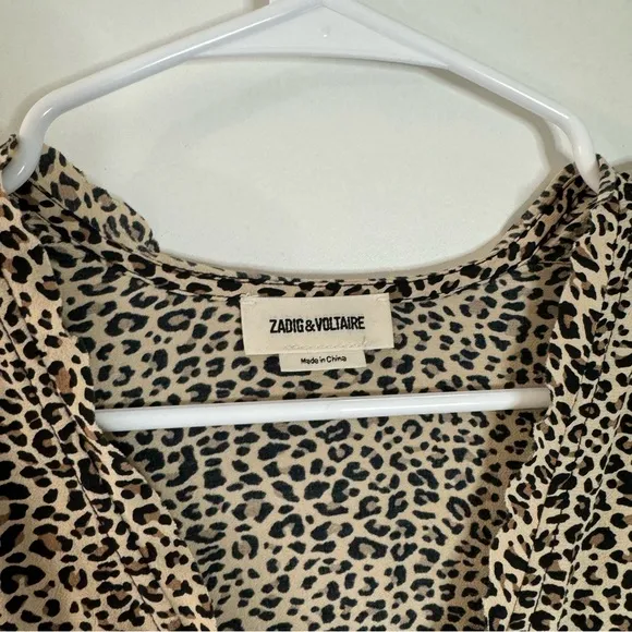 Zadig &amp; Voltaire Russel leopard print short sleeve dress