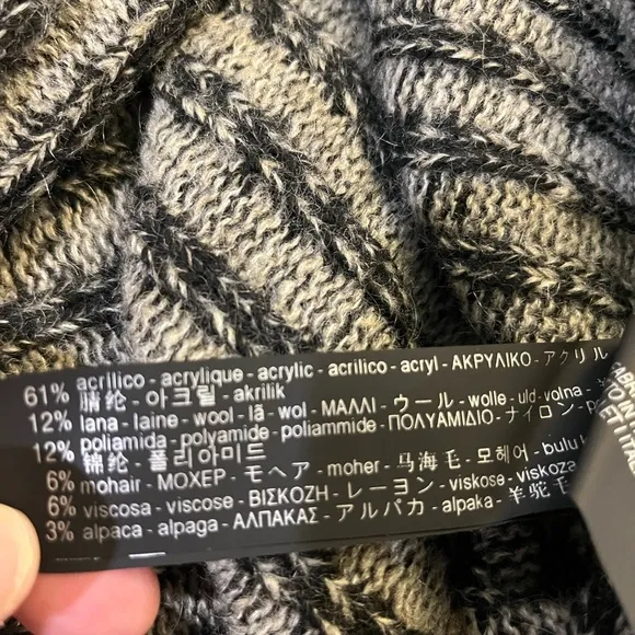 ZARA KNIT ITALIAN YARN WOOL ALPACA BLEND TURTLENECK OVERSIZED SWEATER