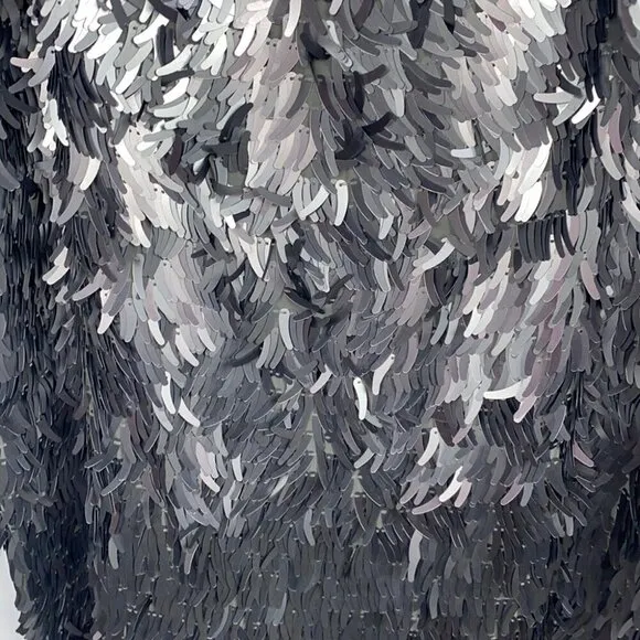 Zara ZW Collection NWT Short Sequinned Dress Silver - Size S