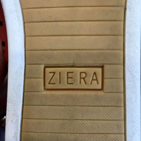 Ziera Denver Red Leather Laser Die Cut Hole Sneaker Shoes Women EU 36 FF US 5.5